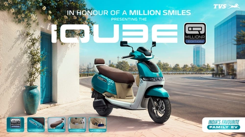 TVS iQube MillionR Special Edition Launched at Rs 1.40 Lakh with Aurora Green Paint, More Storage Image