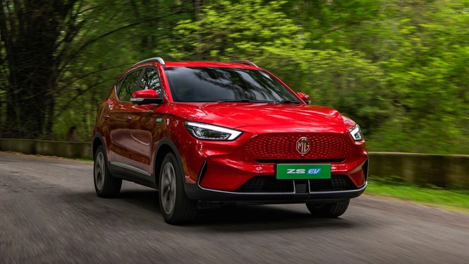 MG ZS EV in red