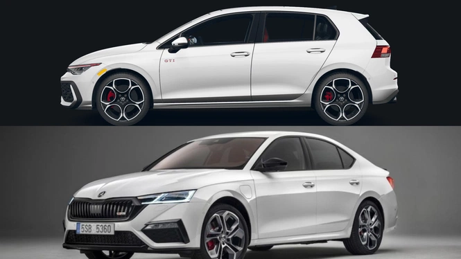 golf gti vs octavia rs side view