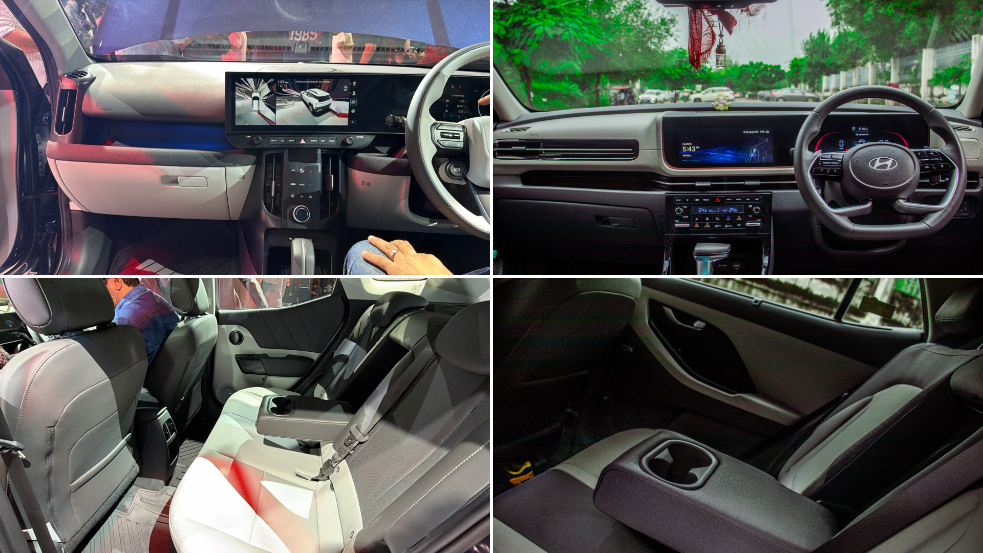 Hyundai Bayon and Creta Interior Front and Rear Cabin Side-by-side Views