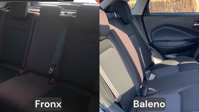 Maruti Suzuki Fronx & Baleno Rear Cabin Seating Views