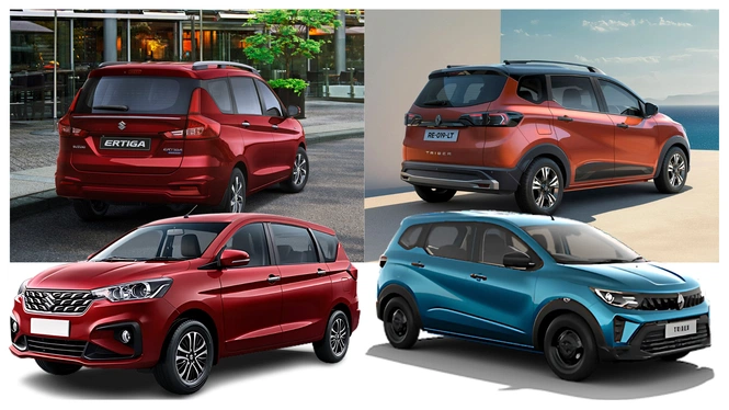 ertiga vs new triber side view