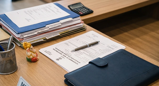 Insurance document at a dealership