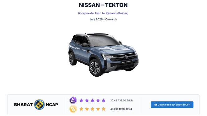 Nissan Tekton Bharat NCAP