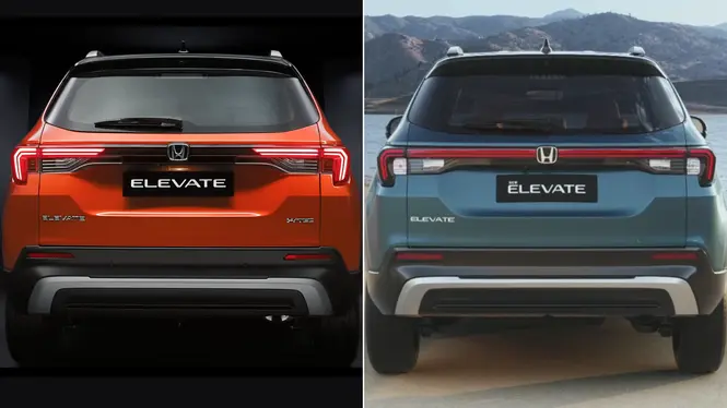 Honda Old 2023-2026 Elevate And 2026 Elevate Facelift Side-by-side Exterior Rear View