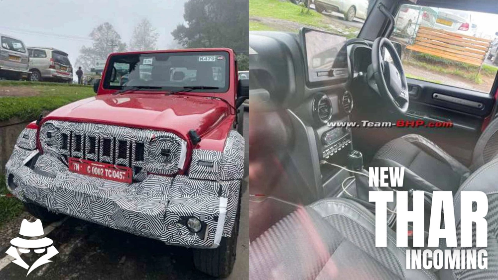 3-Door Mahindra Thar facelift Spotted For The First Time