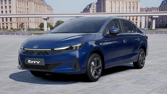 2026 Honda City ZX Obsidian Blue Pearl Front Side View