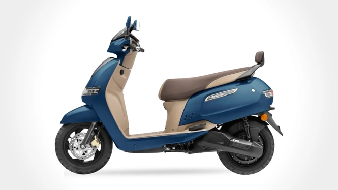 TVS iQube in Starlight Blue Beige Dualtone