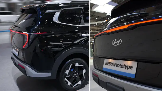2027 Hyundai Neira MPV Prototype Exterior Right Rear Three Quarter And Rear View