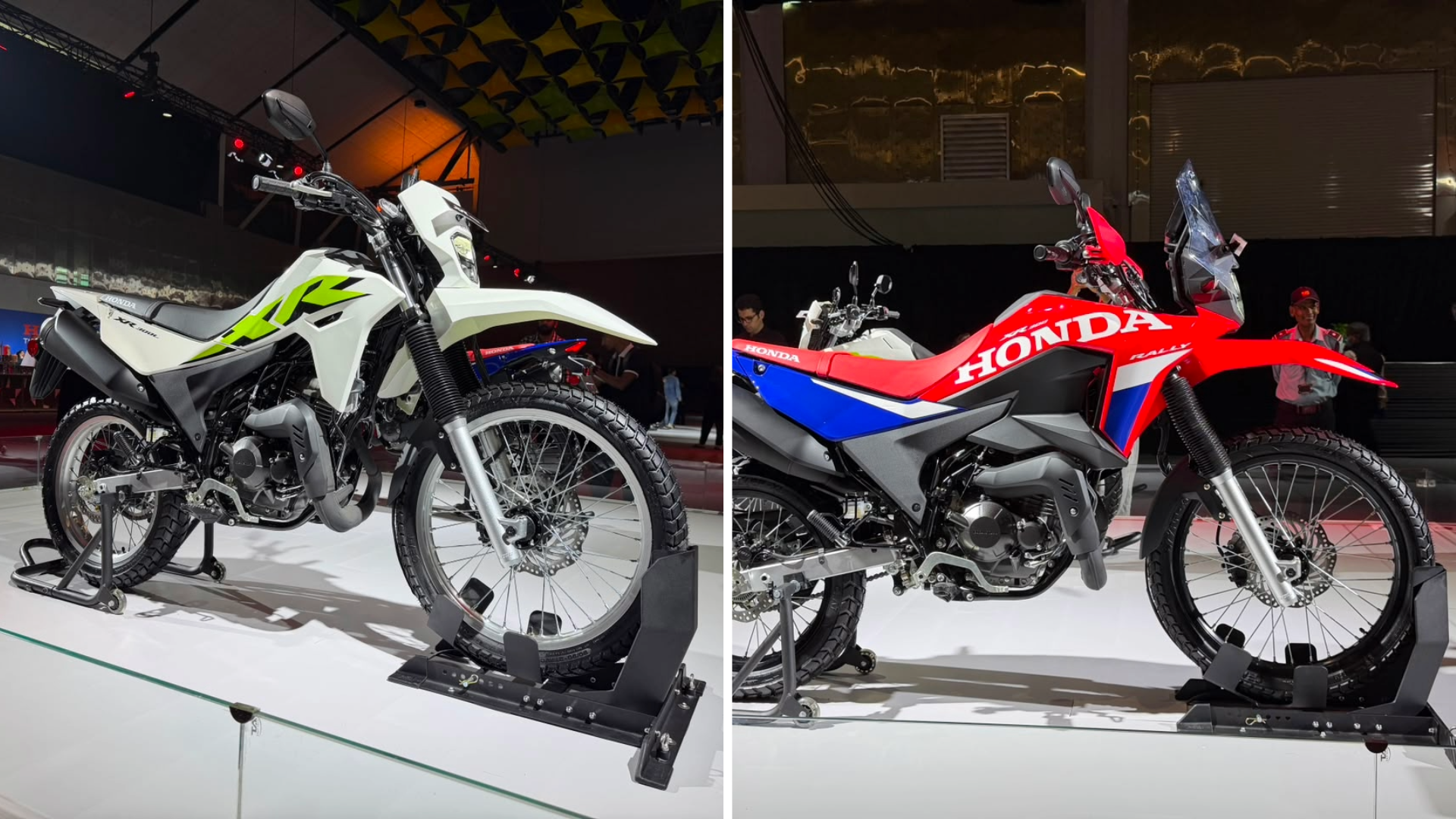 XR 300L in white and XR 300 Rally in red
