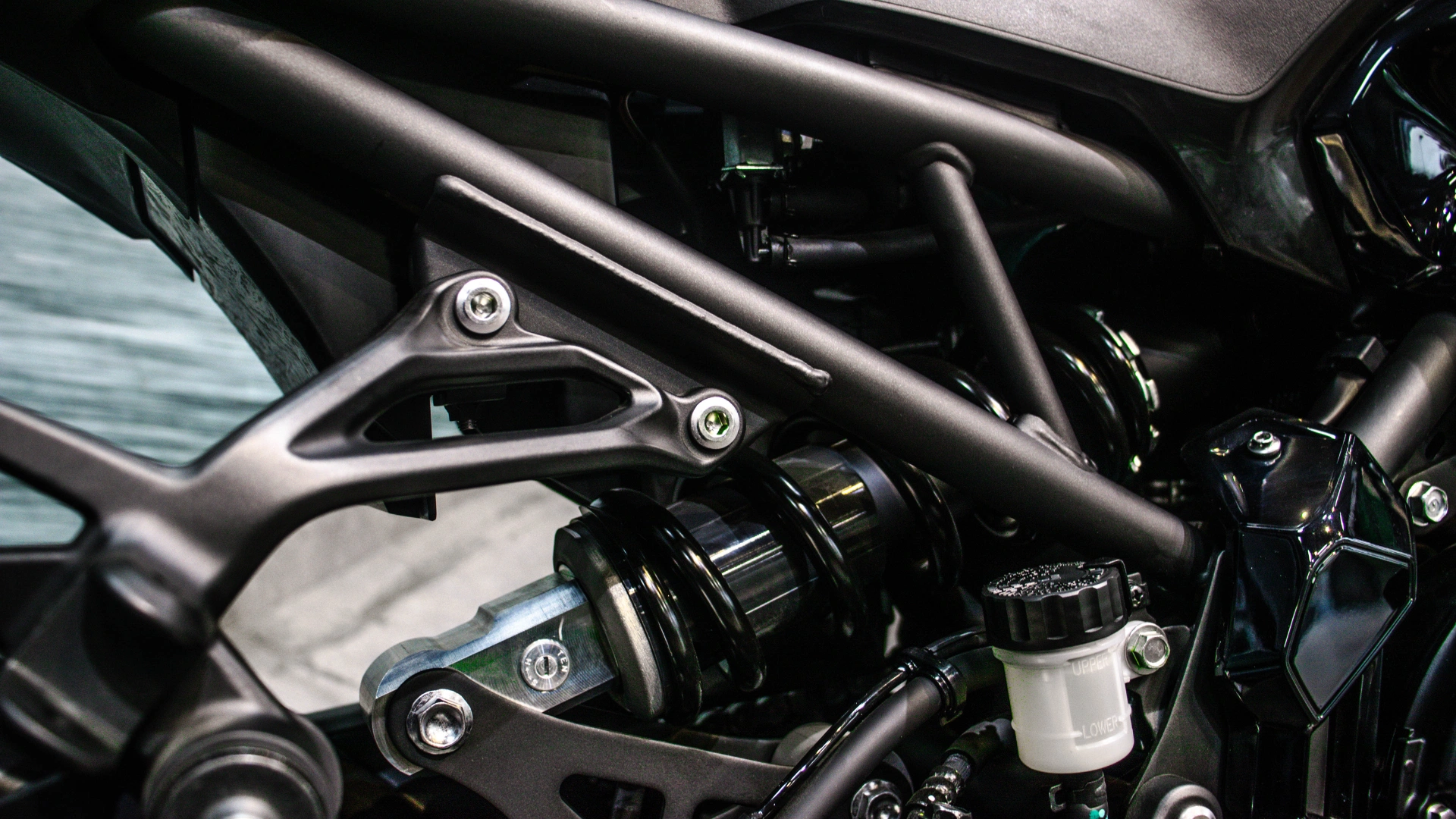 2026 Kawasaki Z900 In Candy Lime Green rear suspension