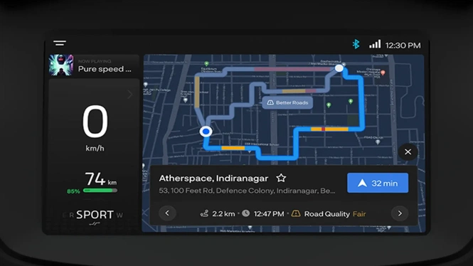 Ather Energy Pothole+ Alert Interface