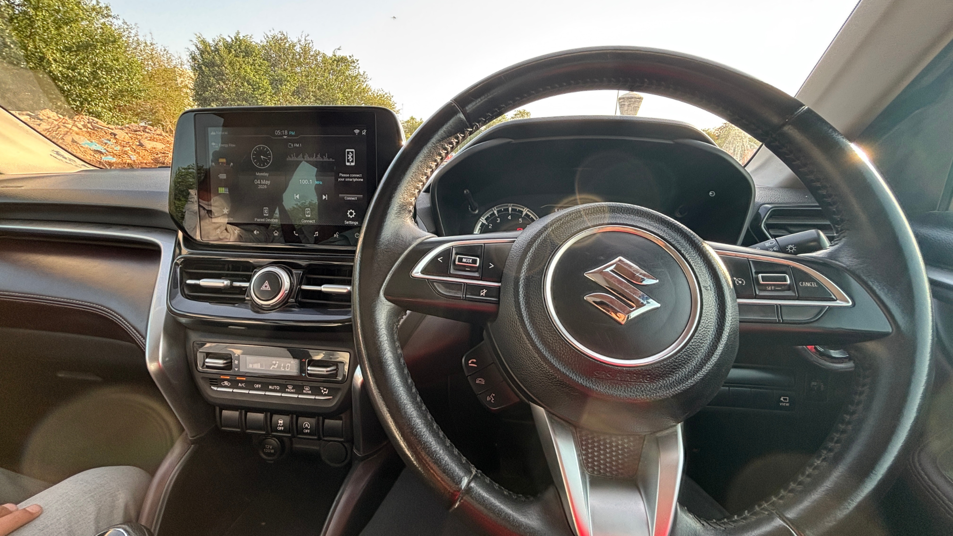 Maruti Suzuki Grand Vitara Interior Cabin: Infotainment Display; Steering Wheel; Climate Controls