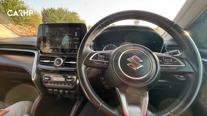 Maruti Suzuki Grand Vitara Interior Cabin: Infotainment Display; Steering Wheel; Climate Controls