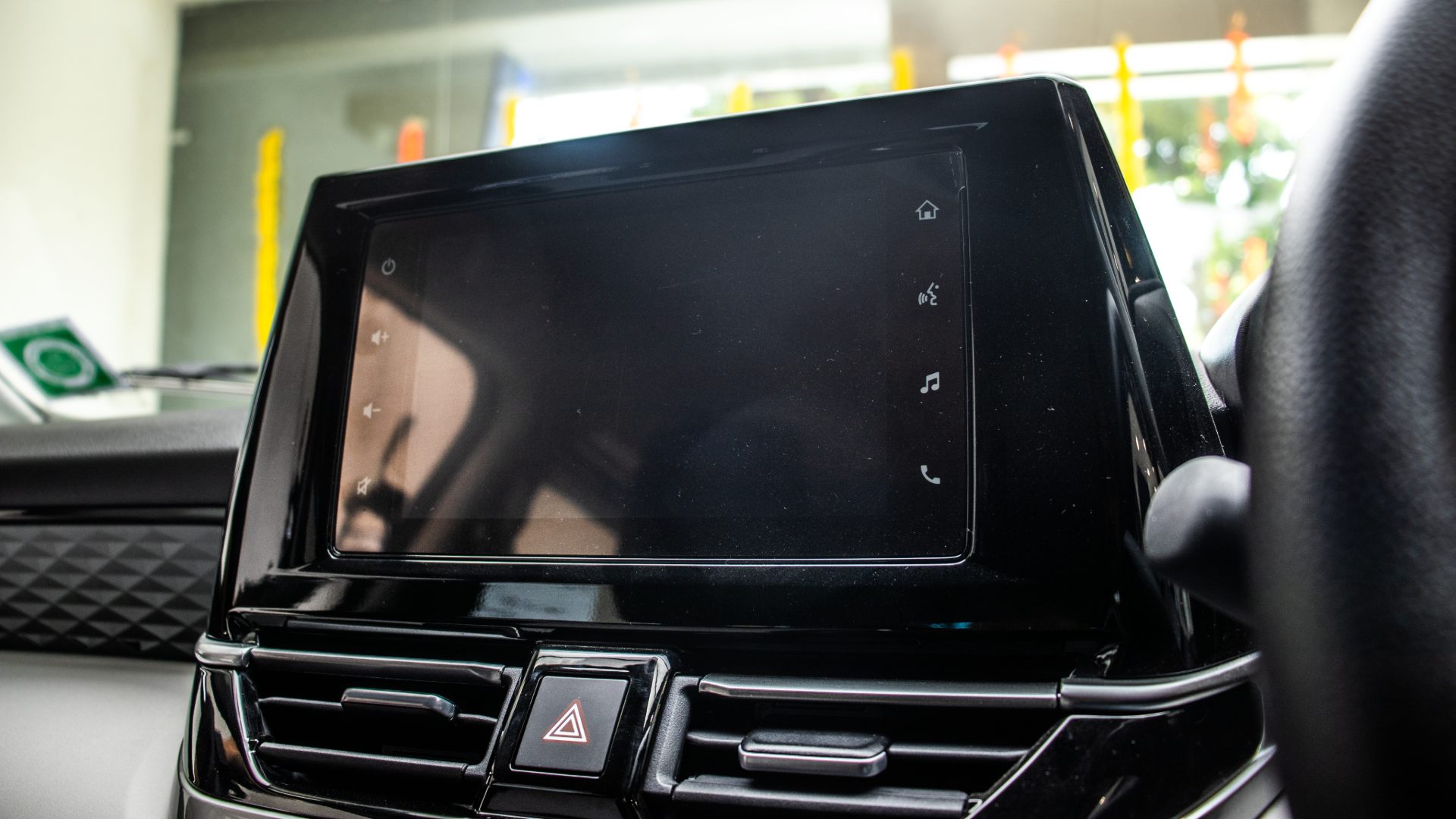 Maruti Suzuki Victoris Interior Cabin: Infotainment Display; Emergency Lights Switch; Front AC Vents