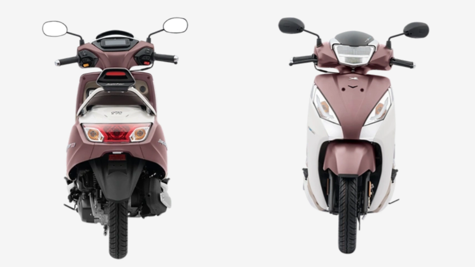 TVs jupiter 125 in ivory Matte Copper Bronze fornt and back view