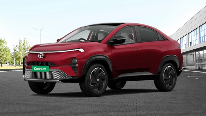 Tata Curvv EV in red