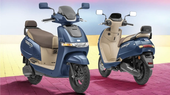 TVS iQube ST 5.3 kWh in blue
