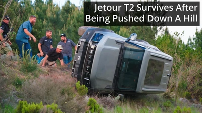 Jetour T2 Survives After Being Pushed And Rolled Down A Hill