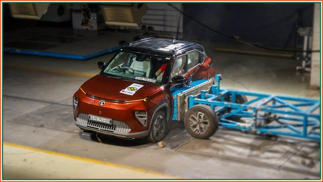 Tata Punch EV Bharat NCAP side impact barrier