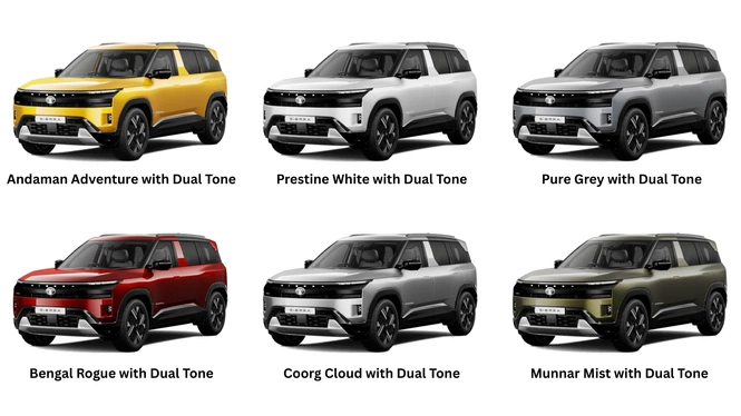 Tata Sierra Exterior colours